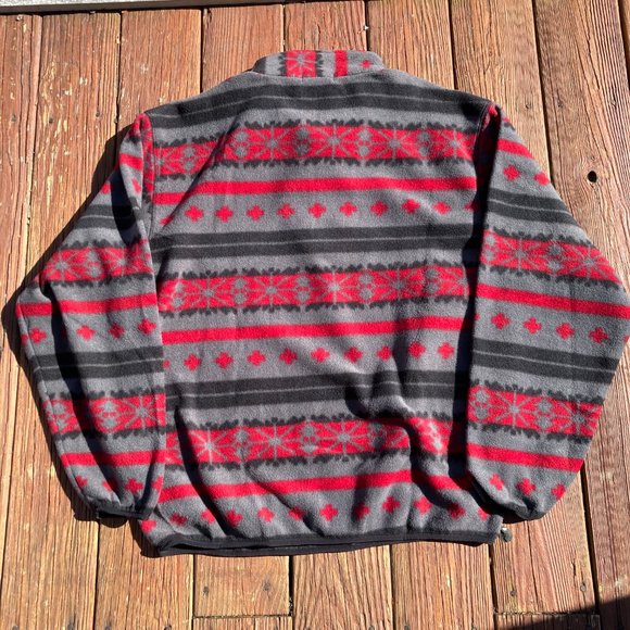 Vintage 1990s Nautica Fleece Nautech 1/4 Zip Aztec - Picture 2 of 7